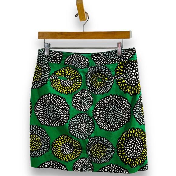 Boden Skirt Green Floral A Line Cotton Size 6 - Picture 4 of 12